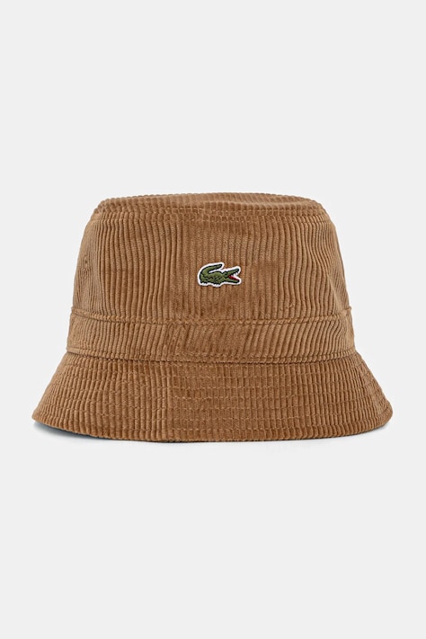 Вельветовий капелюх Lacoste колір коричневий RK2934