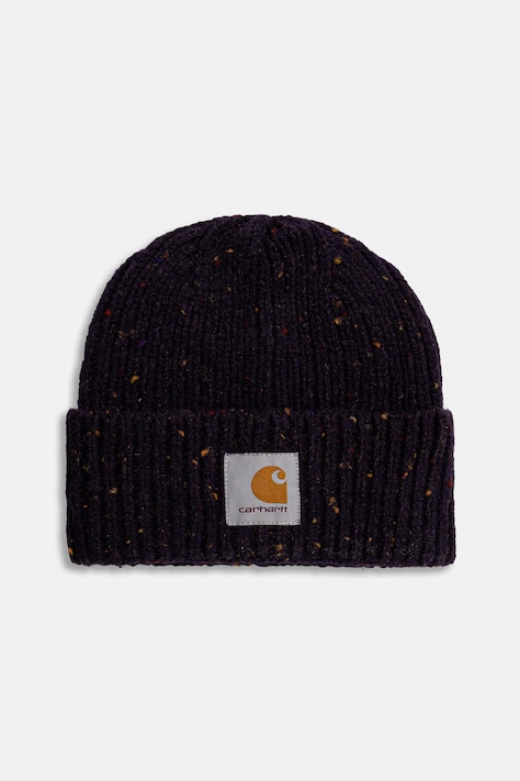 Carhartt WIP pălărie din amestec de lână Anglistic Beanie culoarea violet, I013193.3ASXX