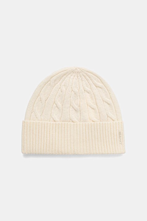 Gant czapka wełniana kolor beżowy 4910058