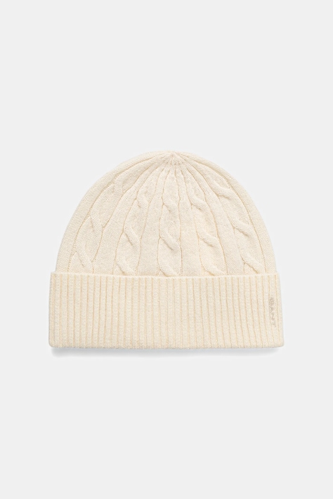Gant czapka wełniana kolor beżowy 4910058