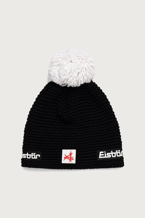 Eisbar Czapka beanie z wełną merino Jamie Pompon MÜ SA czarna E33171