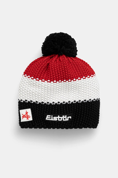 Шапка з домішкою вовни Eisbar Star Pompon MÜ SA колір червоний  E33172