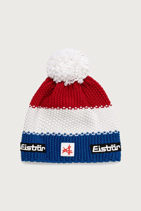 Eisbar Czapka z pomponem z wełną merino Star Pompon MÜ SA niebieska E33172