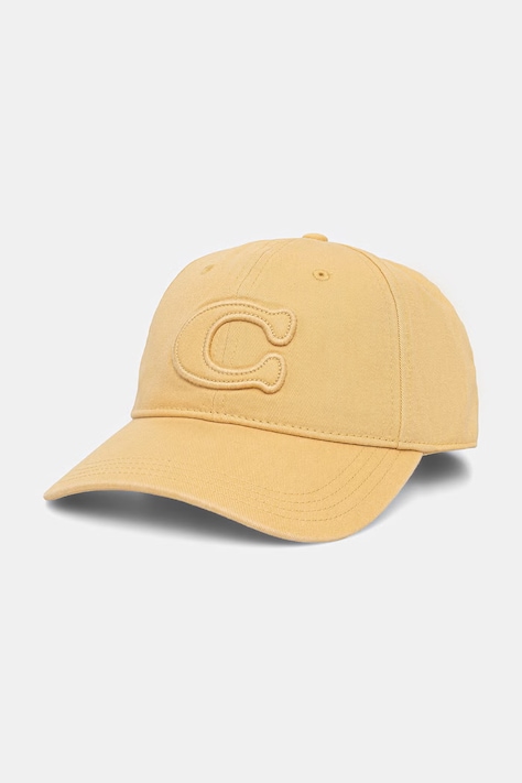 Coach czapka bejsbolówka bawełniana żółta 29CCN89