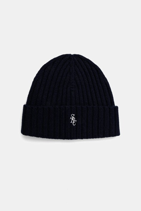 Sporty & Rich czapka wełniana SRC Cashmere kolor granatowy AC06666302BL106