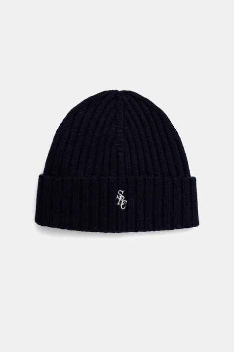 Sporty & Rich czapka wełniana SRC Cashmere kolor granatowy AC06666302BL106