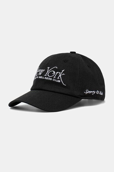 Sporty & Rich czapka z daszkiem bawełniana NY 94 kolor czarny AC07967034BA02