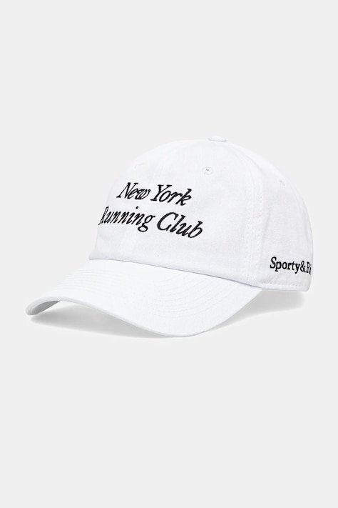 Sporty & Rich czapka z daszkiem bawełniana Run Club kolor biały AC07967175WH01