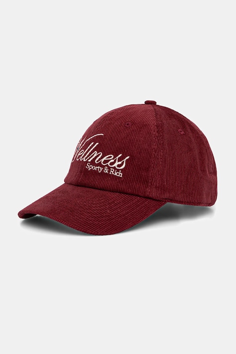 Sporty & Rich czapka z daszkiem sztruksowa Soho Corduroy kolor bordowy AC08162083RE10