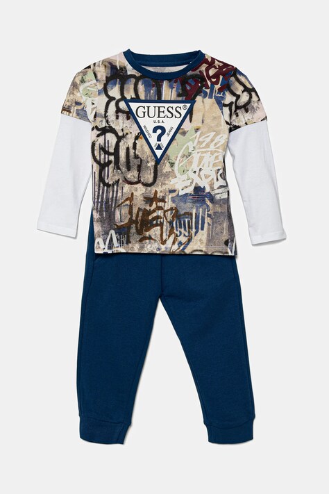 Guess dres bawełniany dziecięcy kolor niebieski N5YG00 K8HM4