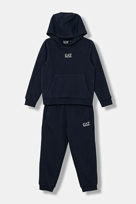 Παιδική βαμβακερή αθλητική φόρμα EA7 Emporio Armani χρώμα: ναυτικό μπλε, 7B000164 AF10368