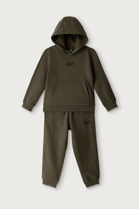 EA7 Emporio Armani Komplet dresowy dziecięcy z bawełną zielony 7B000164 AF10368