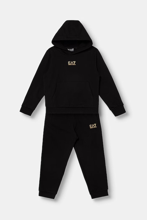 EA7 Emporio Armani komplet dresowy dziecięcy z bawełną czarny 7B000164 AF10368