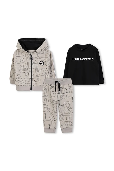 Komplet trenirke za bebe Karl Lagerfeld 3-pack boja: bež, Z30661