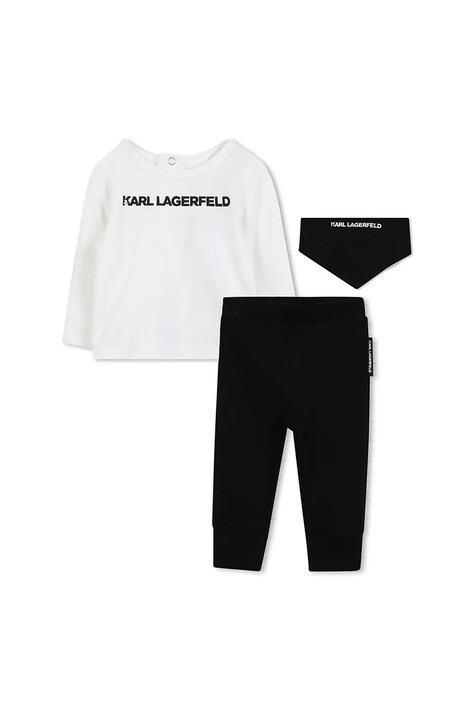 Karl Lagerfeld komplet bawełniany niemowlęcy 3-pack kolor czarny Z30669