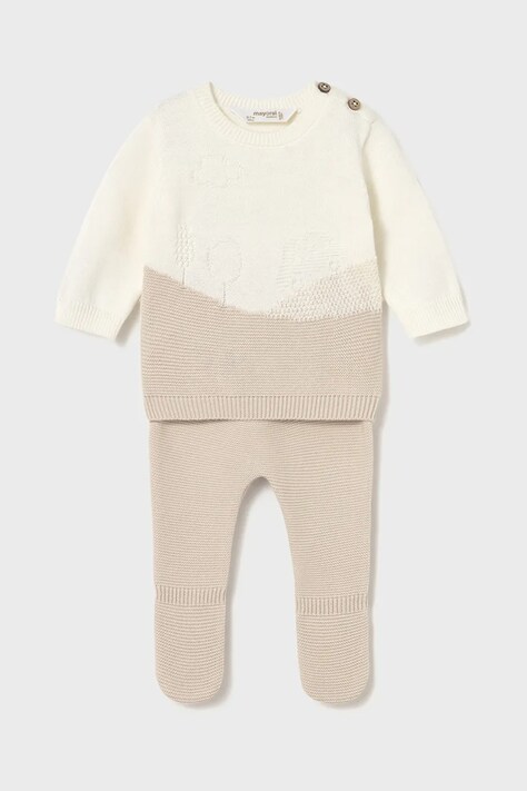 Mayoral Newborn compleu bebe culoarea bej, 2563