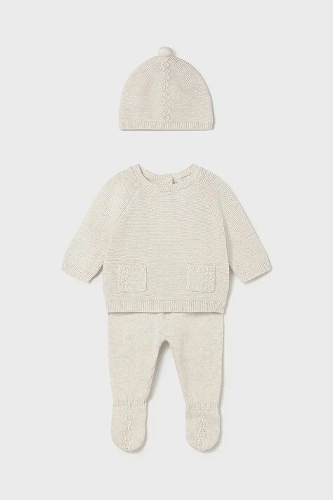 Mayoral Newborn komplet niemowlęcy 3-pack kolor beżowy 2564