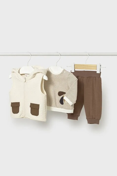 Комплект для немовлят Mayoral Newborn 3-pack колір коричневий 2640