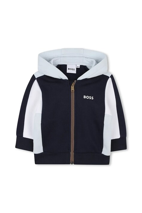 BOSS felpa neonato/a colore blu navy con cappuccio J52447