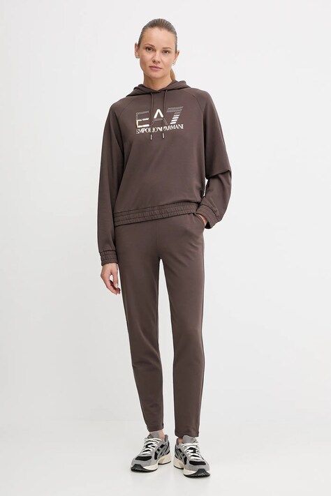 EA7 Emporio Armani dres damski kolor brązowy AF12502.7W000687