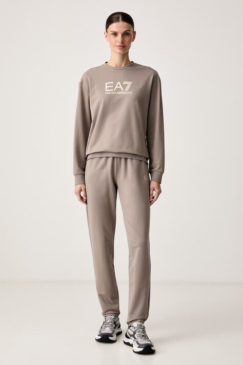 EA7 Emporio Armani komplet dresowy damski bawełniany z elastanem brązowy AF13135.7W000115