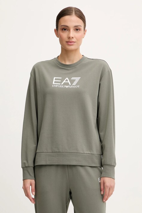 EA7 Emporio Armani трикотажний комплект жіночий бавовняний з еластаном — AW25-DKD009, зелений — фото 2
