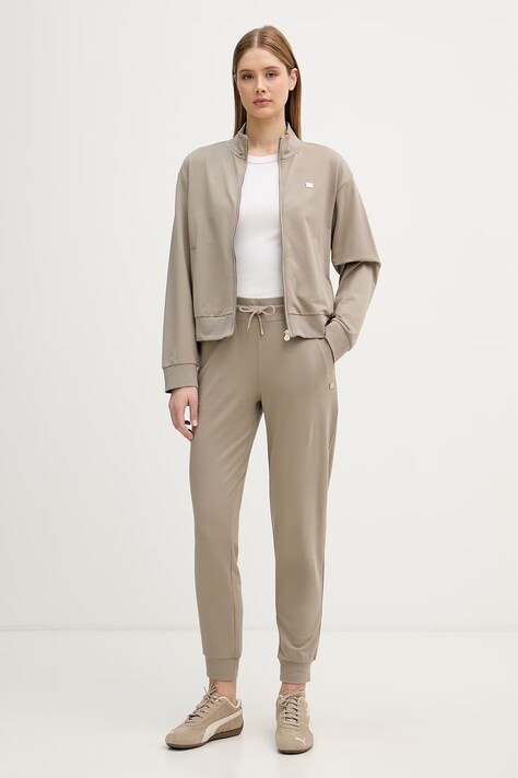EA7 Emporio Armani komplet dresowy damski bawełniany z elastanem beżowy AF13135.7W000463