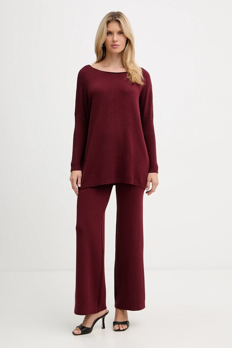 Haveone dres damski kolor bordowy HNC-P001