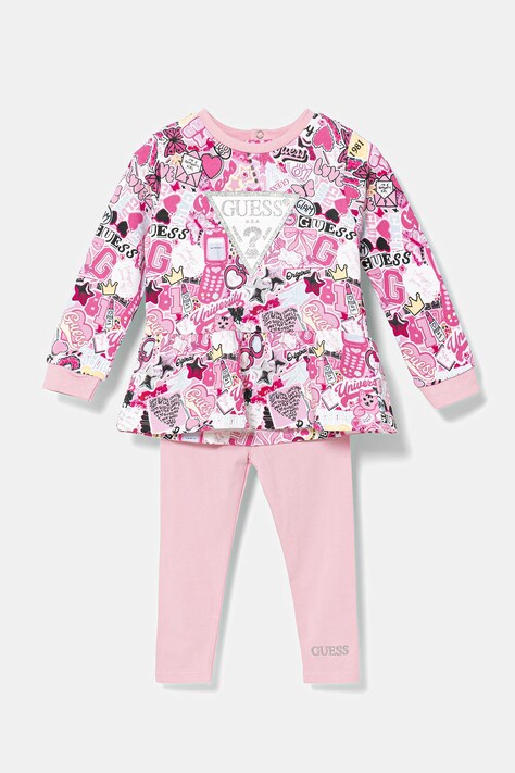 Guess set de bumbac pentru bebeluși culoarea roz, A5YG01 KA6R4