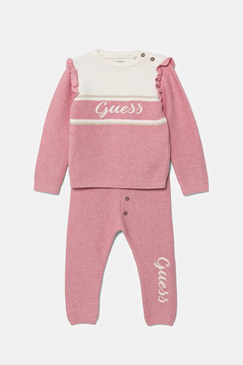 Guess komplet bawełniany niemowlęcy kolor różowy A5YG13 Z3FK1
