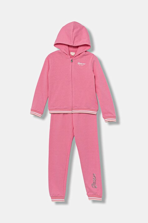 Guess dres bawełniany dziecięcy kolor różowy K5YG00 KA6R4