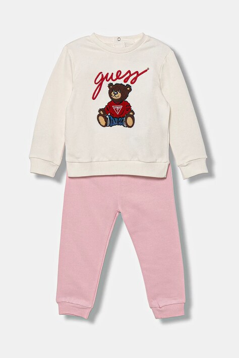 Guess dres bawełniany niemowlęcy kolor beżowy H5YI00 KAX74