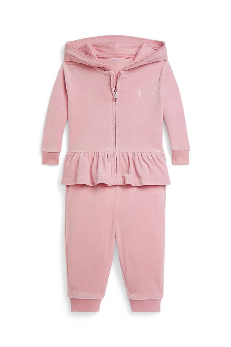 Otroški komplet trenirke Polo Ralph Lauren roza barva, 310877764008