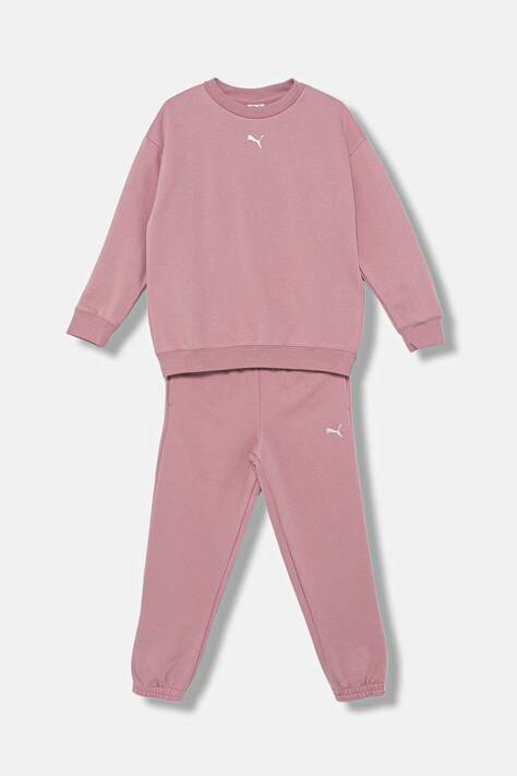 Puma dres dziecięcy Loungewear Oversized Sweat Suit FL G kolor różowy 689727
