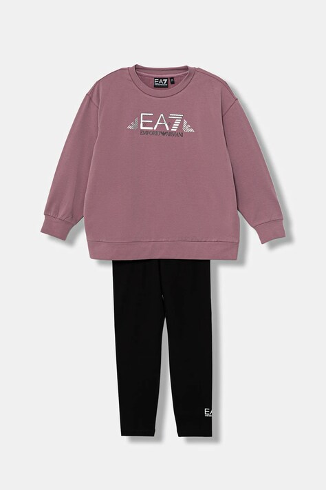Otroška trenirka EA7 Emporio Armani roza barva, 7G000167 AF15583