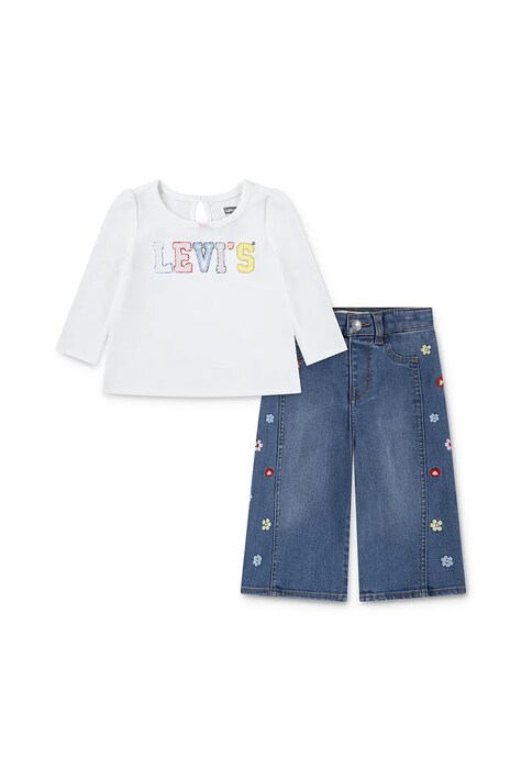 Komplet za bebe Levi's CROCHET LEVI'S TOP & JEAN boja: bijela, 1EP021
