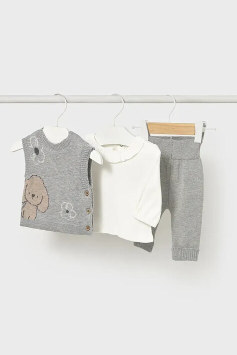Mayoral Newborn compleu bebe culoarea gri, 2709