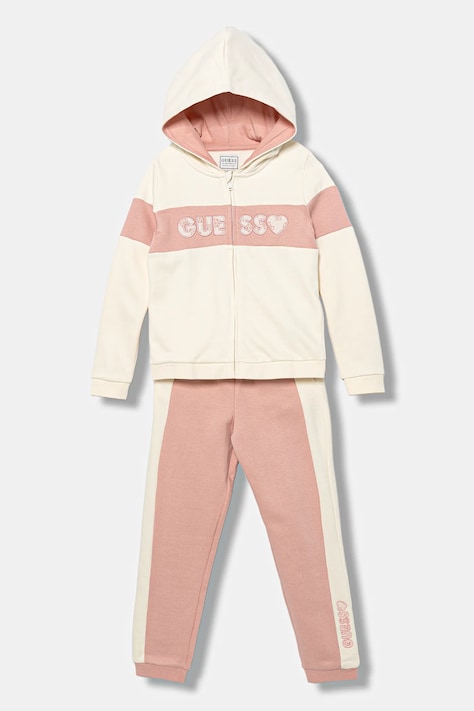 Dětská bavlněná tepláková souprava Guess růžová barva, K5BG04 KAV34