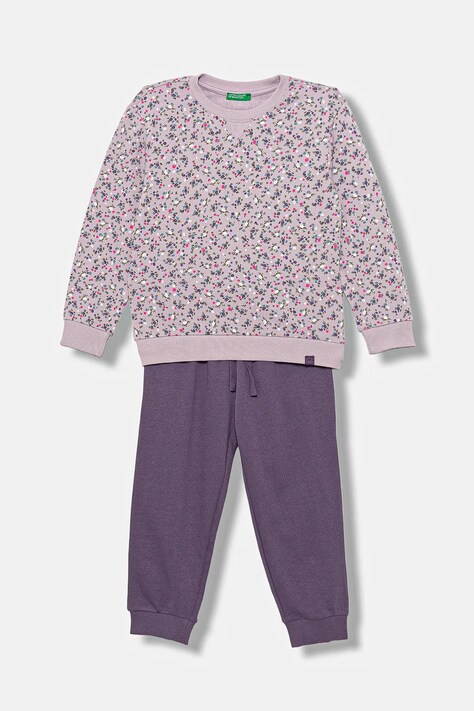 United Colors of Benetton dres bawełniany dziecięcy 2-pack kolor fioletowy 3YWXGK00R