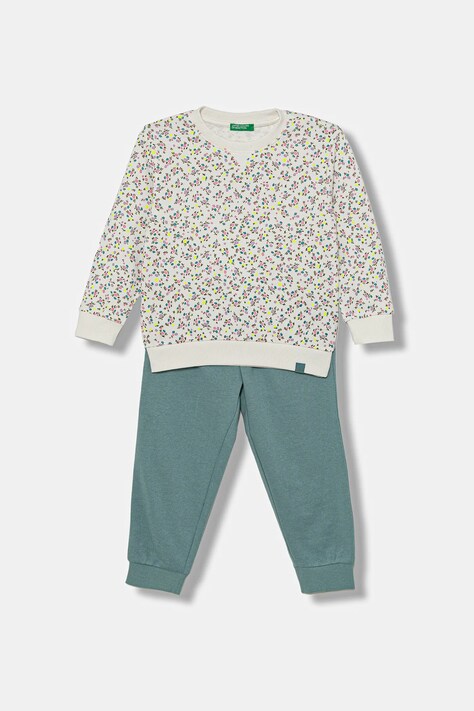 Дитячий бавовняний спортивний костюм United Colors of Benetton 2-pack колір бірюзовий 3YWXGK00R