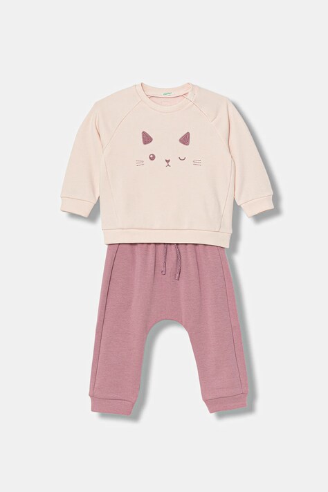 United Colors of Benetton dres niemowlęcy kolor różowy 3FTZAK01D