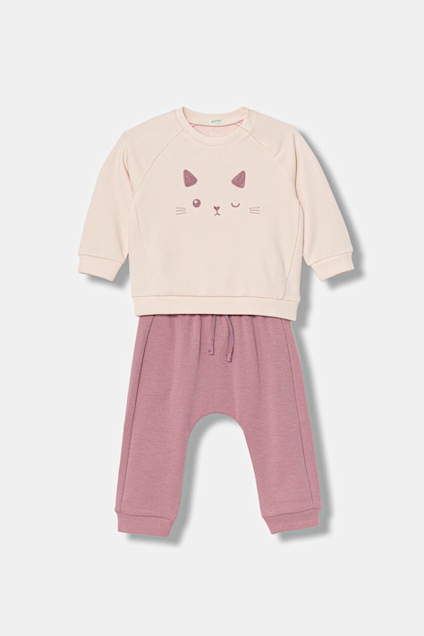 United Colors of Benetton dres niemowlęcy kolor różowy 3FTZAK01D