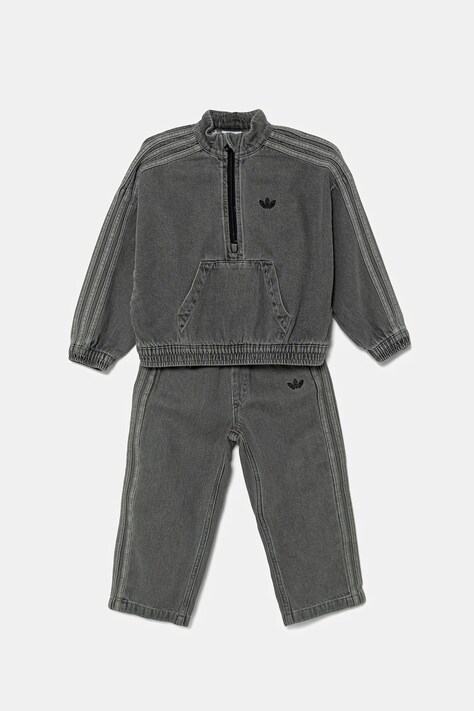 Детский комплект из хлопка adidas Originals цвет серый JY3546