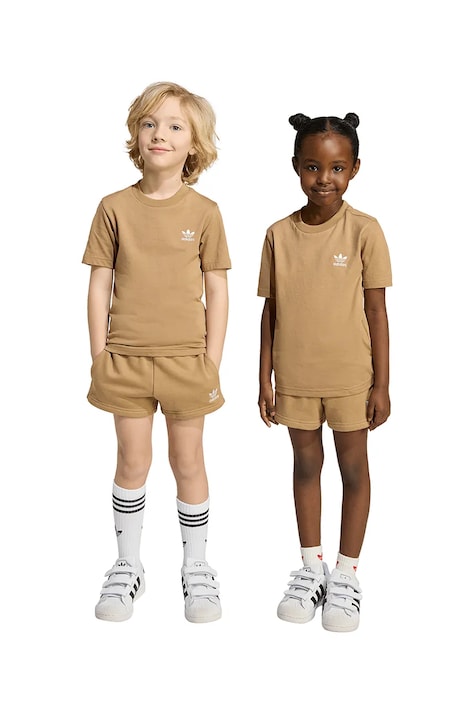 Pamučna dječja trenirka adidas Originals boja: zelena, JY4879