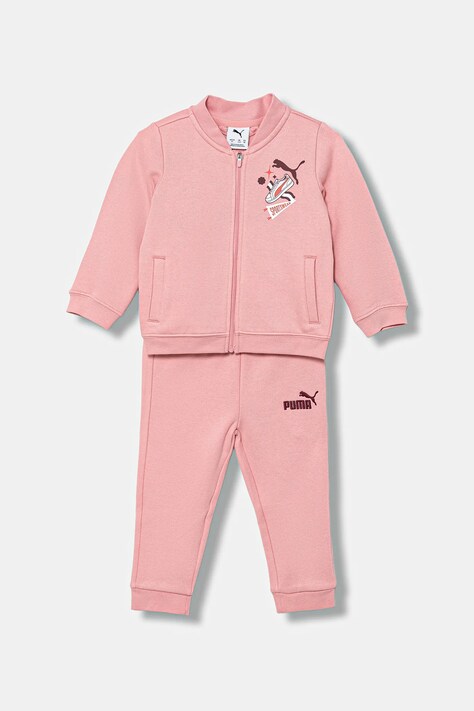 Dětská tepláková souprava Puma MINICATS Full-Zip Set FL INF růžová barva, 689732