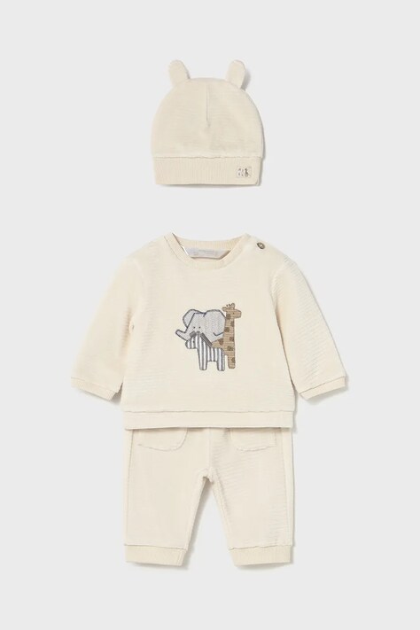 Mayoral Newborn dres niemowlęcy kolor beżowy 2624
