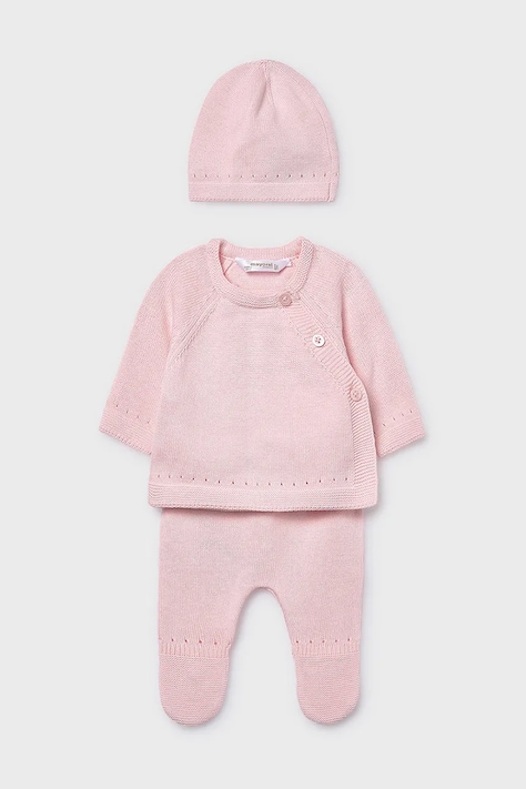Дитячий бавовняний комплект Mayoral Newborn колір рожевий 9981