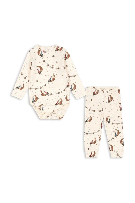 Komplet za bebe Konges Sløjd BASIC BODY/PANTS SET GOTS boja: bež, KS104215