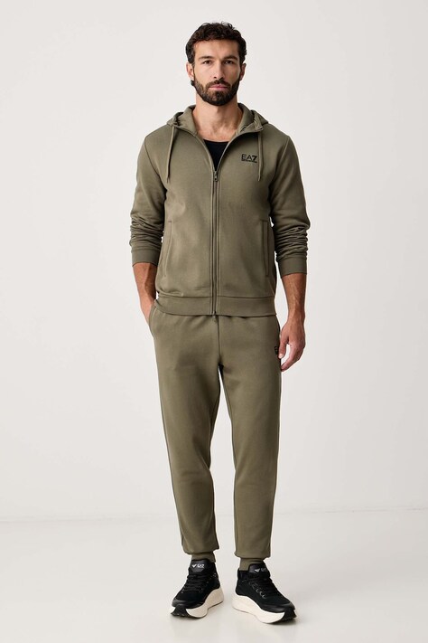EA7 Emporio Armani Komplet dresowy męski z bawełną zielony PJVTZ.8NPV68