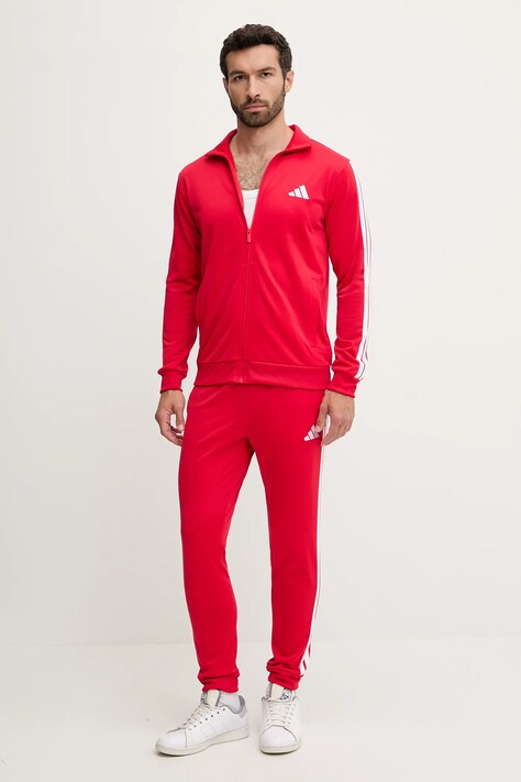Tepláková souprava adidas 3-Stripes pánská, červená barva, JX8731